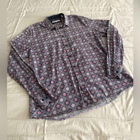 John Lennon by English Laundry Button-Up Shirt XL – Psychedelic Geometric Print - Picture 2 of 5